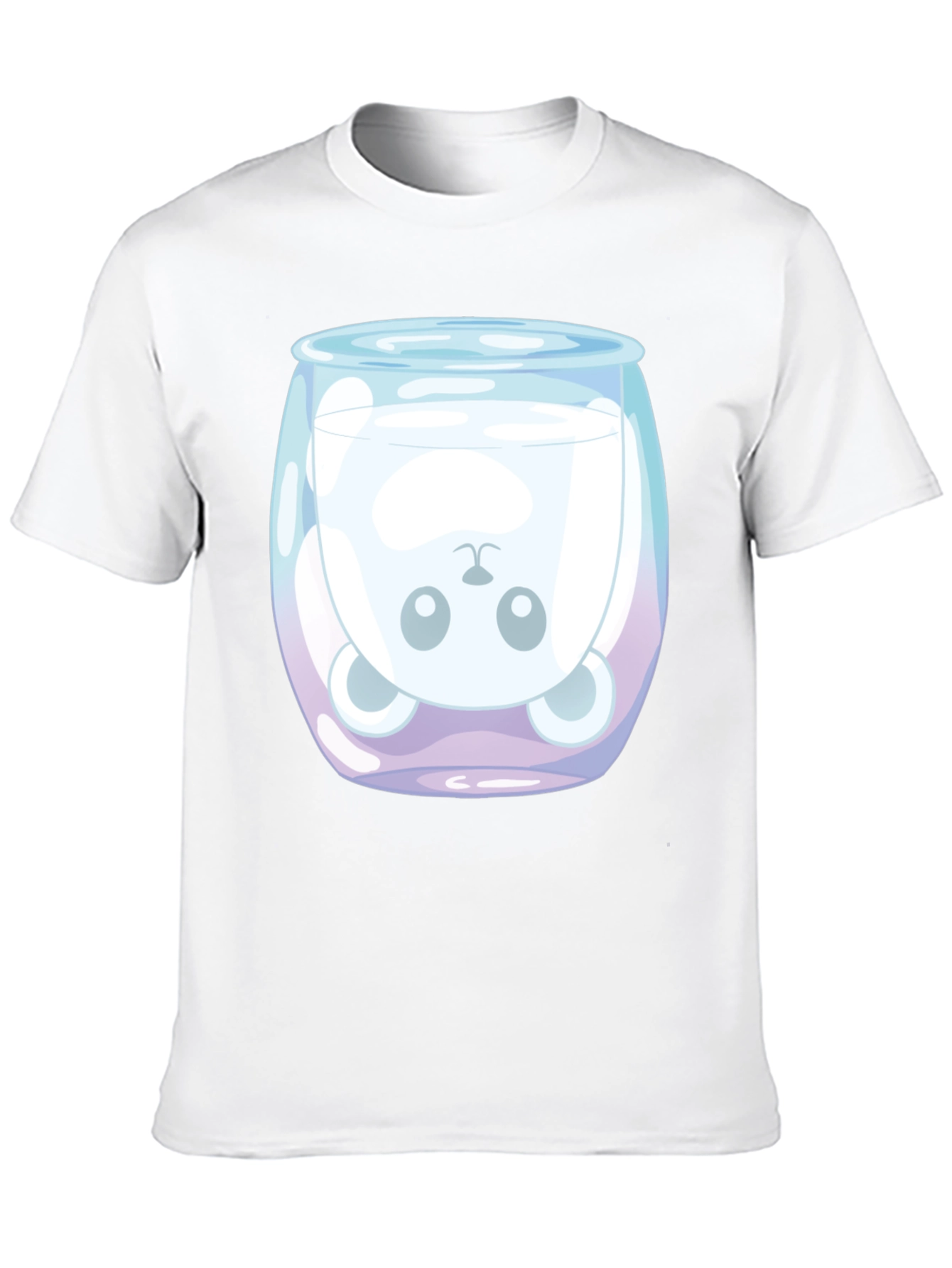 Cute Bear in Milk Glass Graphic T-Shirt