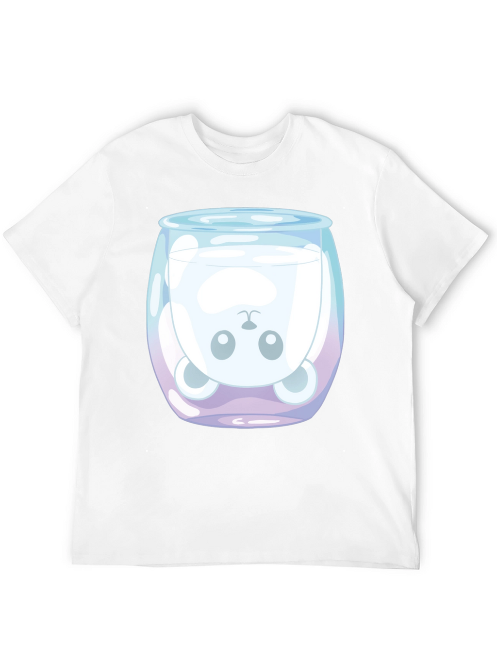 Cute Bear in Milk Glass Graphic T-Shirt