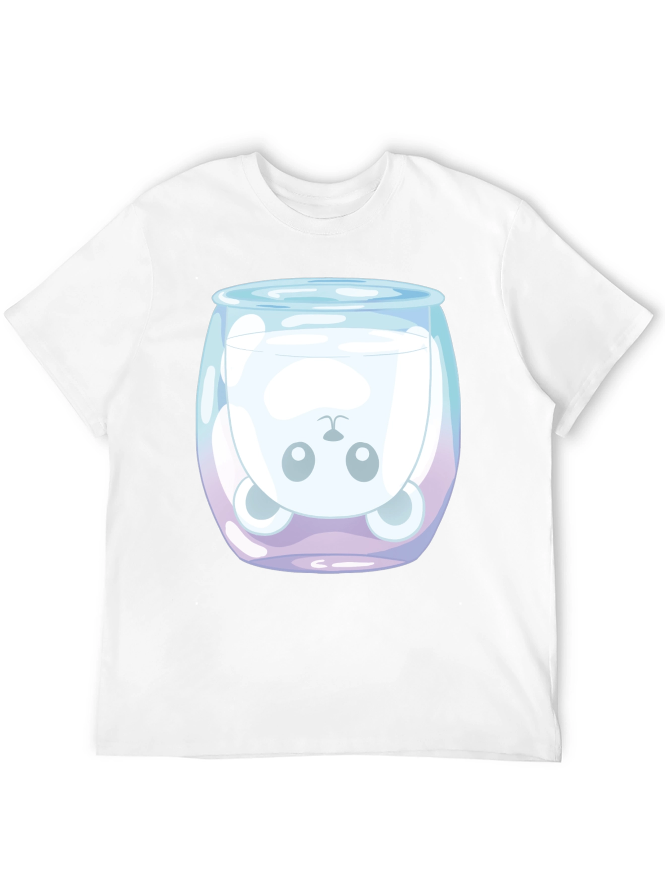 Cute Bear in Milk Glass Graphic T-Shirt