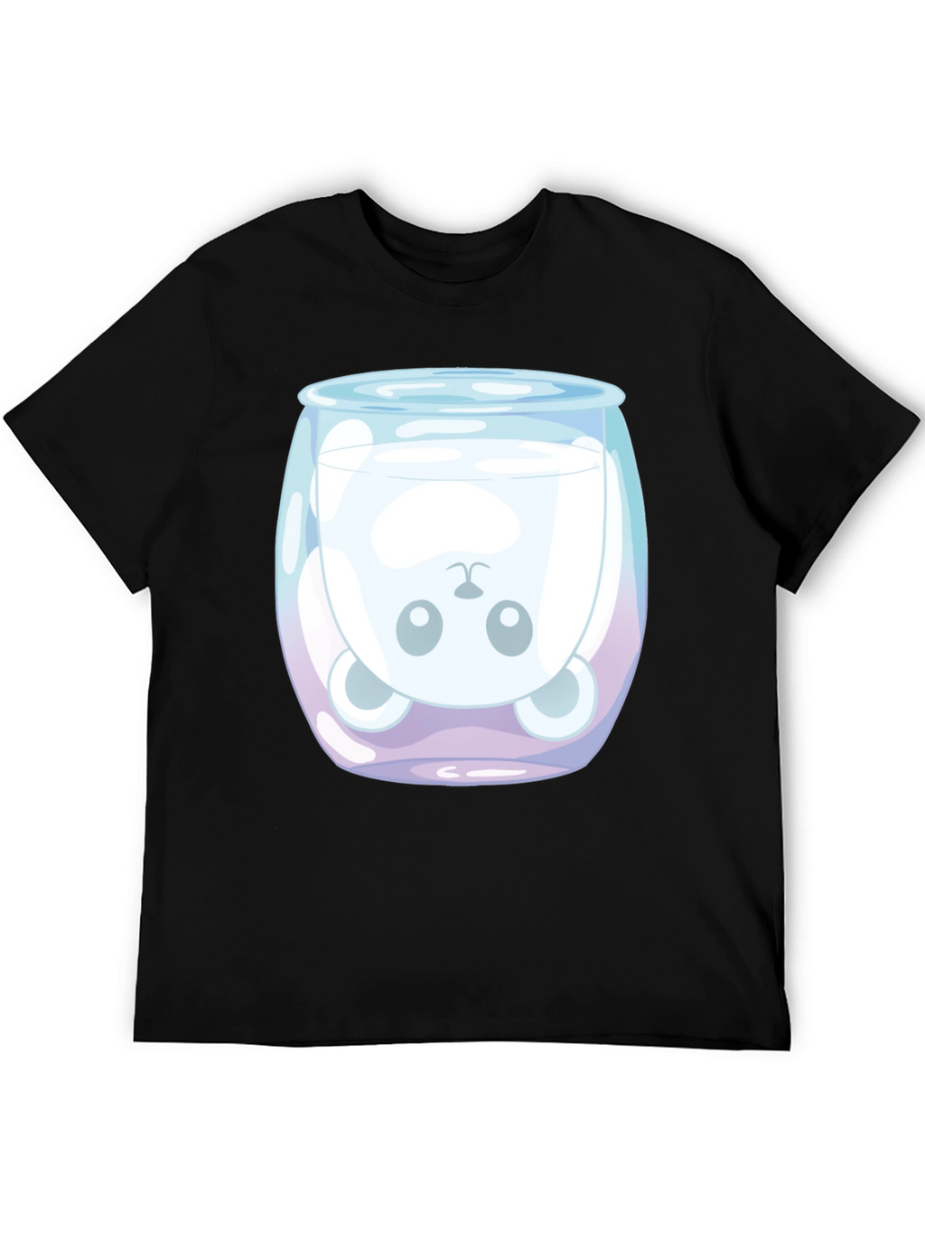 Cute Bear in Milk Glass Graphic T-Shirt