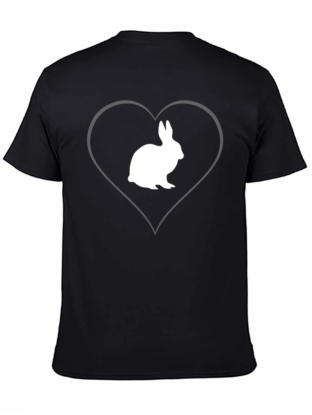 Rabbit Heart Graphic Tee - Mens Black T-Shirt