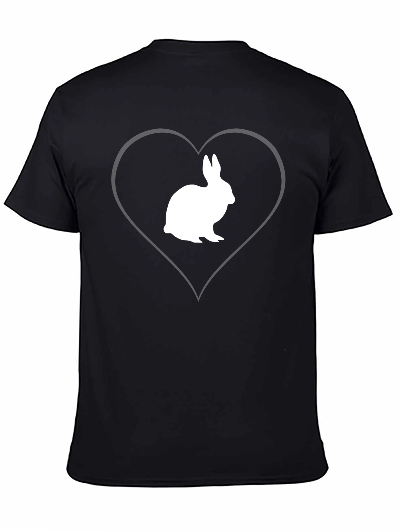 Rabbit Heart Graphic Tee - Mens Black T-Shirt