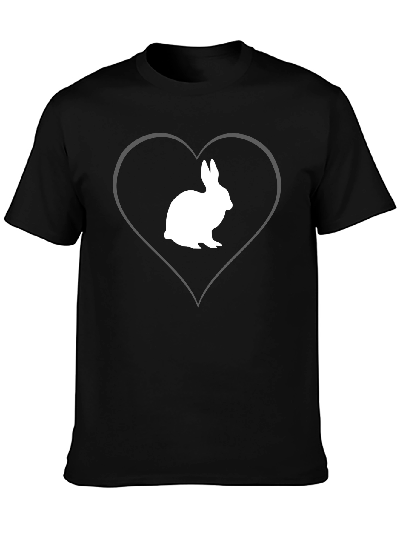 Rabbit Heart Graphic Tee - Mens Black T-Shirt