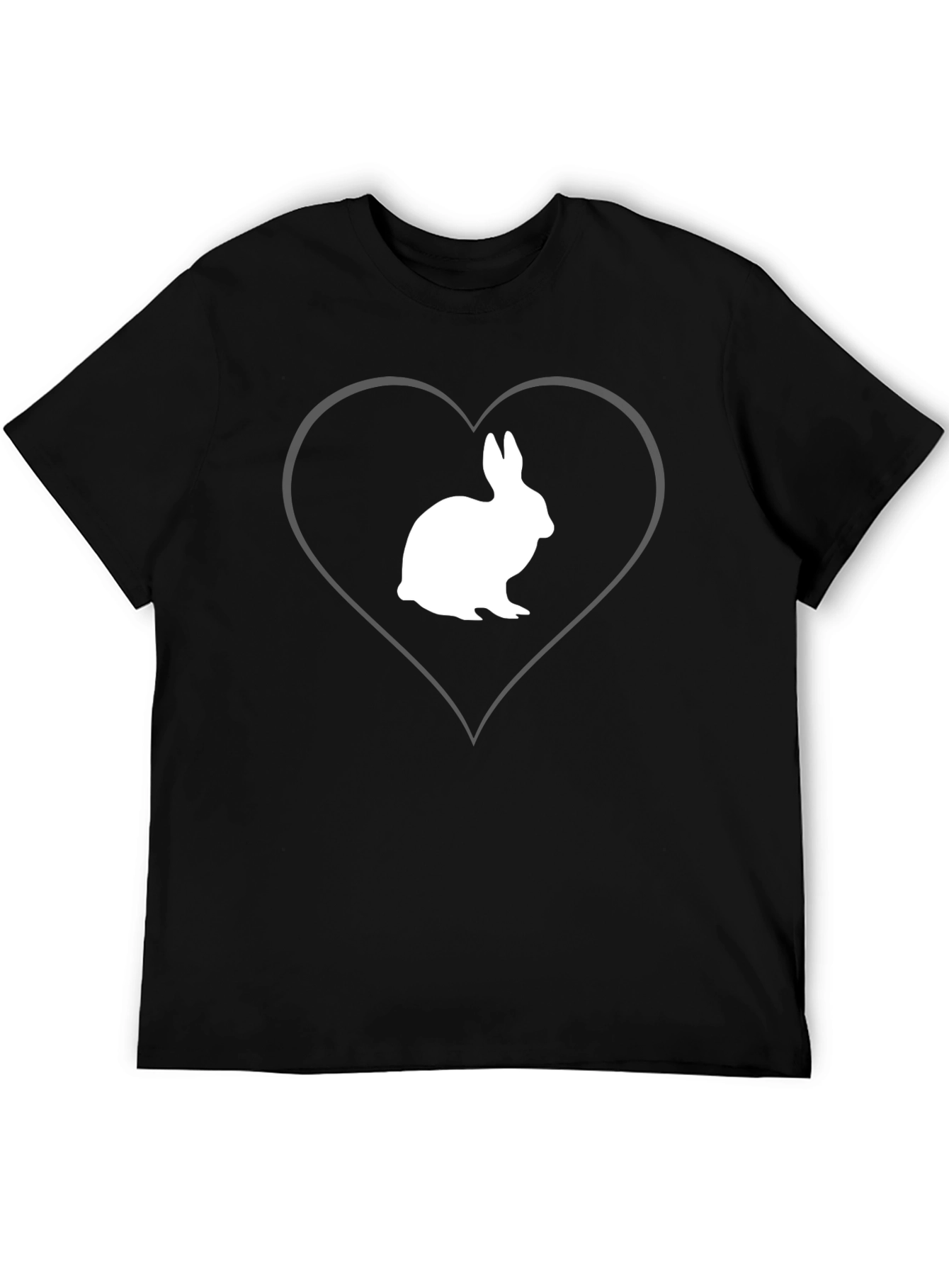Rabbit Heart Graphic Tee - Mens Black T-Shirt