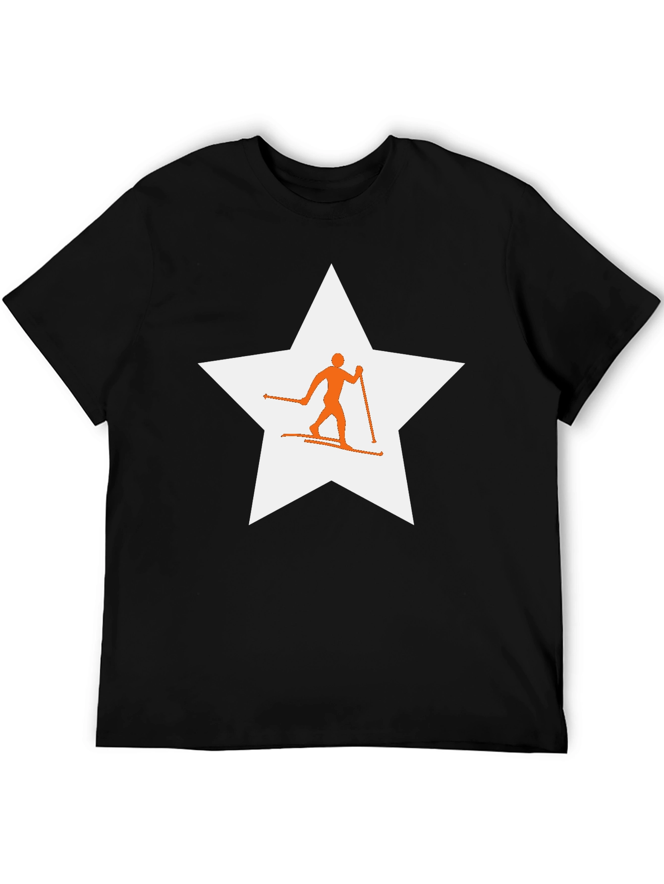 Ski Star Graphic Tee - Black Cotton Blend