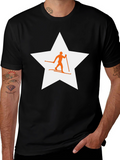 Ski Star Graphic Tee - Black Cotton Blend