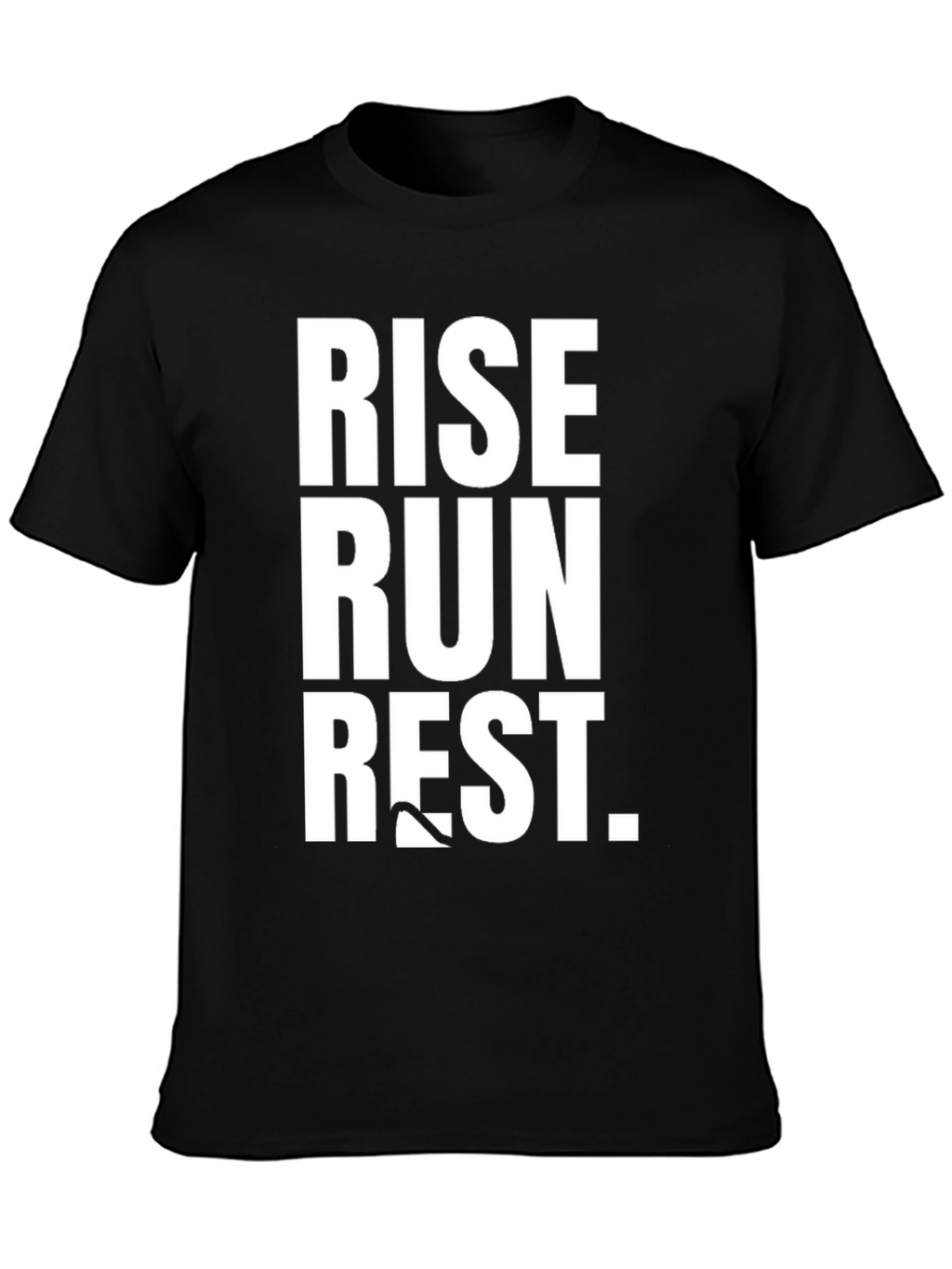 Rise Run Rest Graphic Tee - Black Cotton T-Shirt
