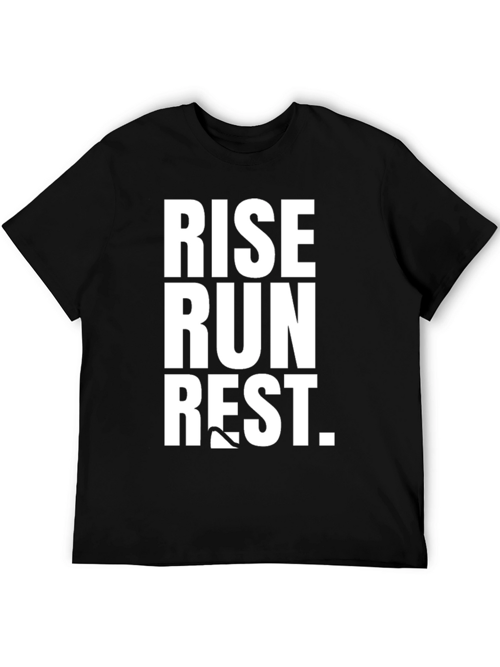 Rise Run Rest Graphic Tee - Black Cotton T-Shirt