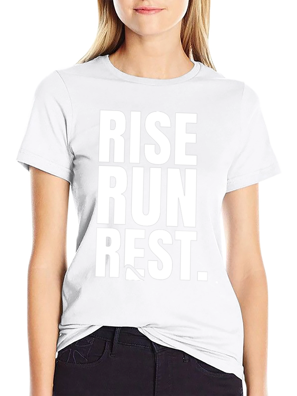 Rise Run Rest Graphic Tee - Black Cotton T-Shirt