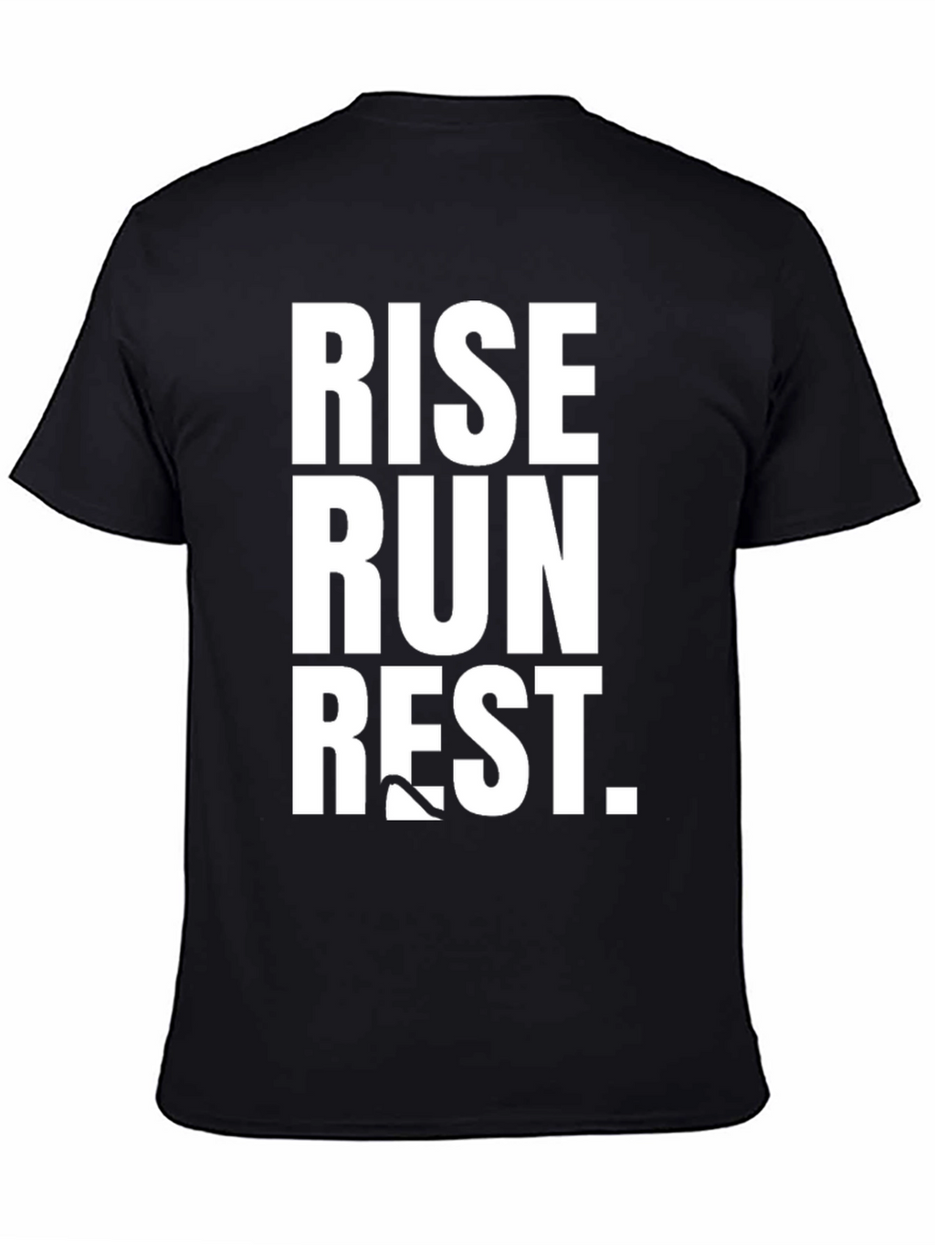 Rise Run Rest Graphic Tee - Black Cotton T-Shirt