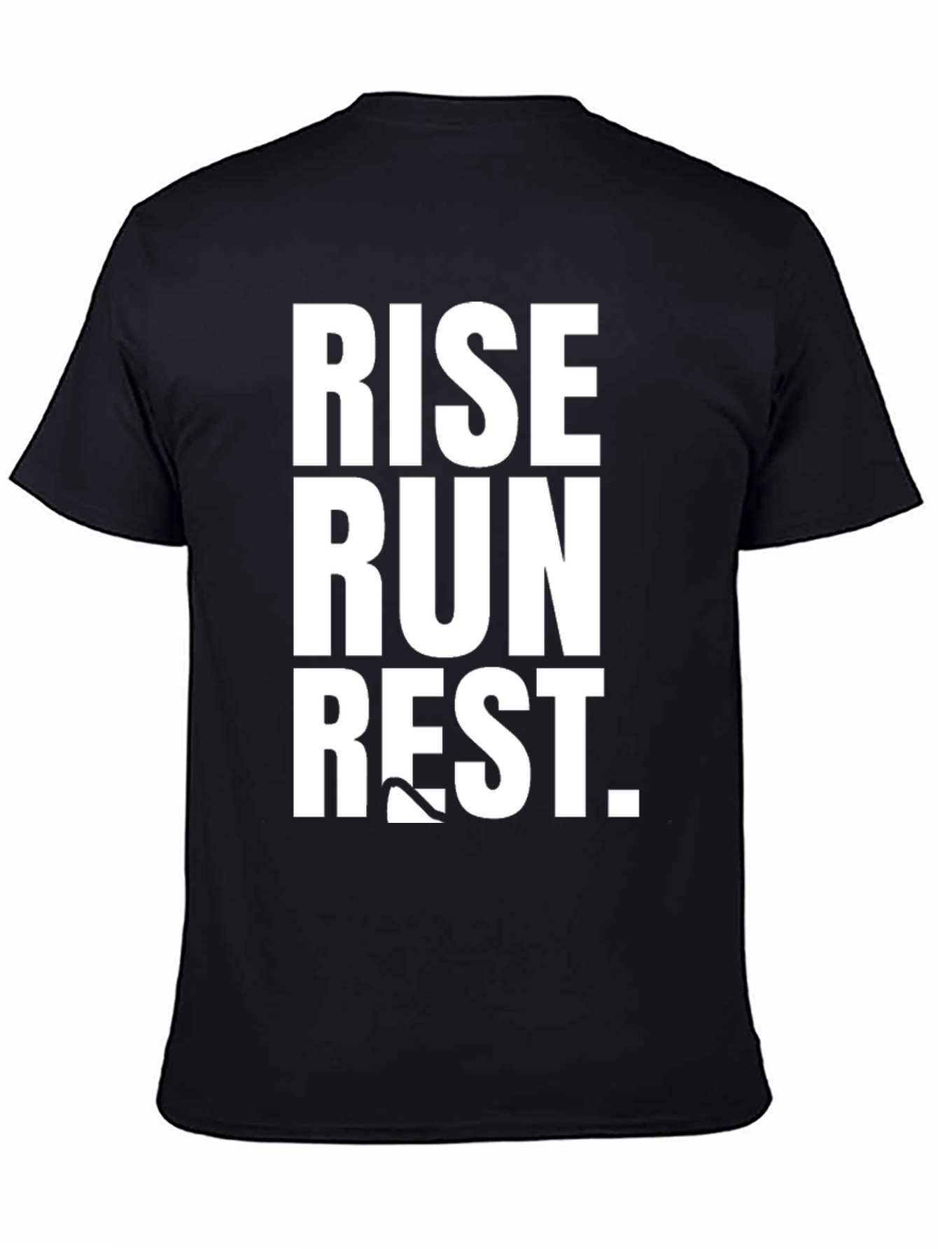 Rise Run Rest Graphic Tee - Black Cotton T-Shirt