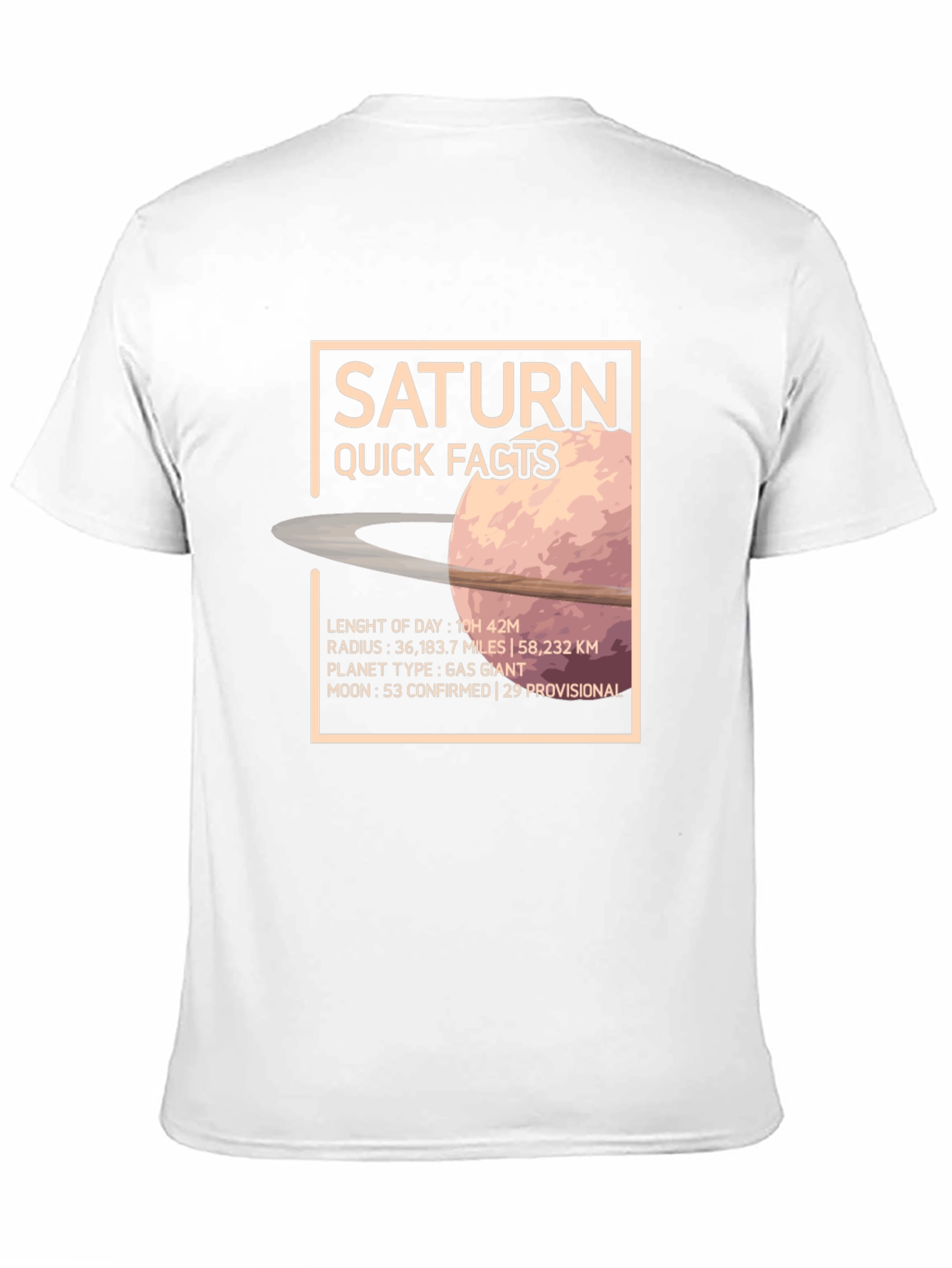 Saturn Quick Facts Graphic T-Shirt