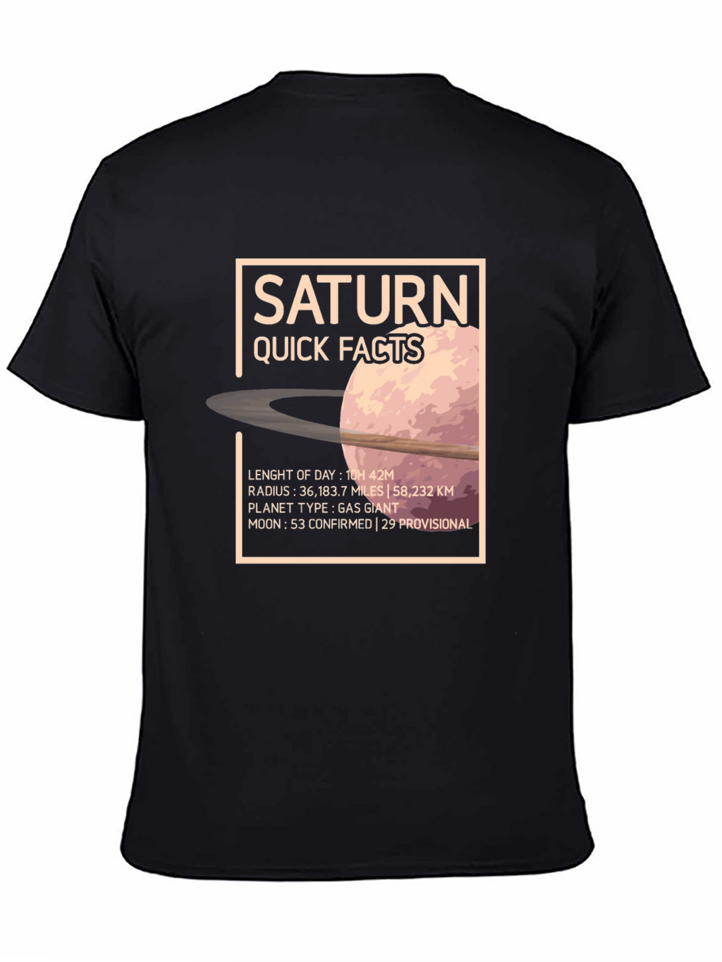 Saturn Quick Facts Graphic T-Shirt
