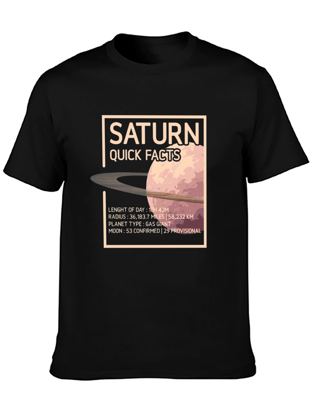 Saturn Quick Facts Graphic T-Shirt