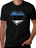 Estonia Flag Heart T-Shirt