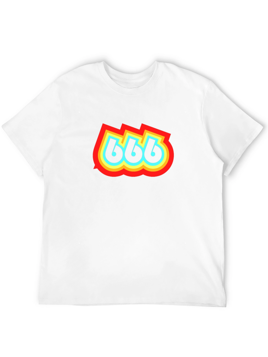 Retro 666 Graphic Print Black T-Shirt