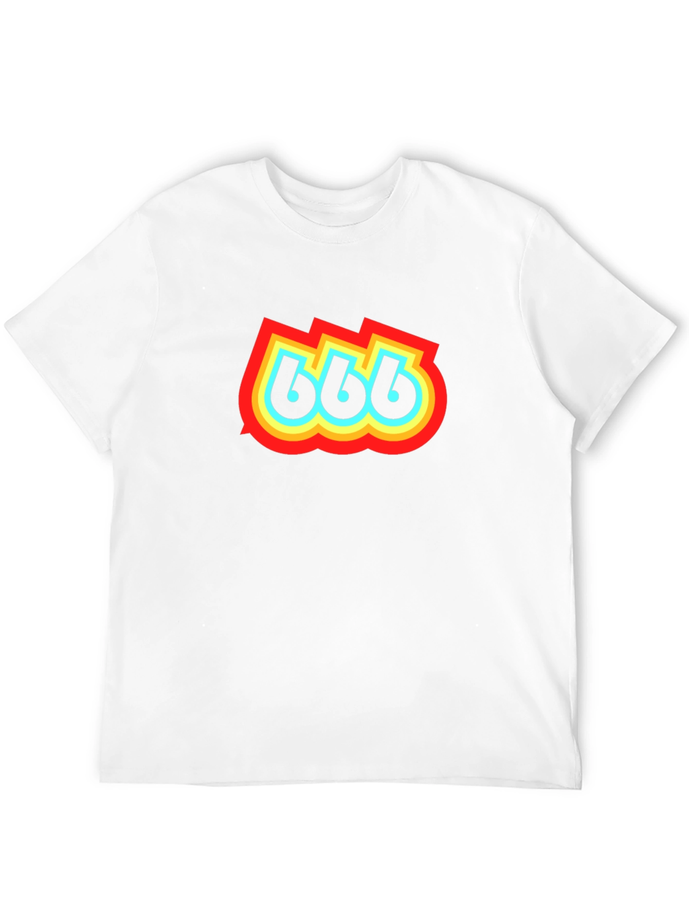 Retro 666 Graphic Print Black T-Shirt