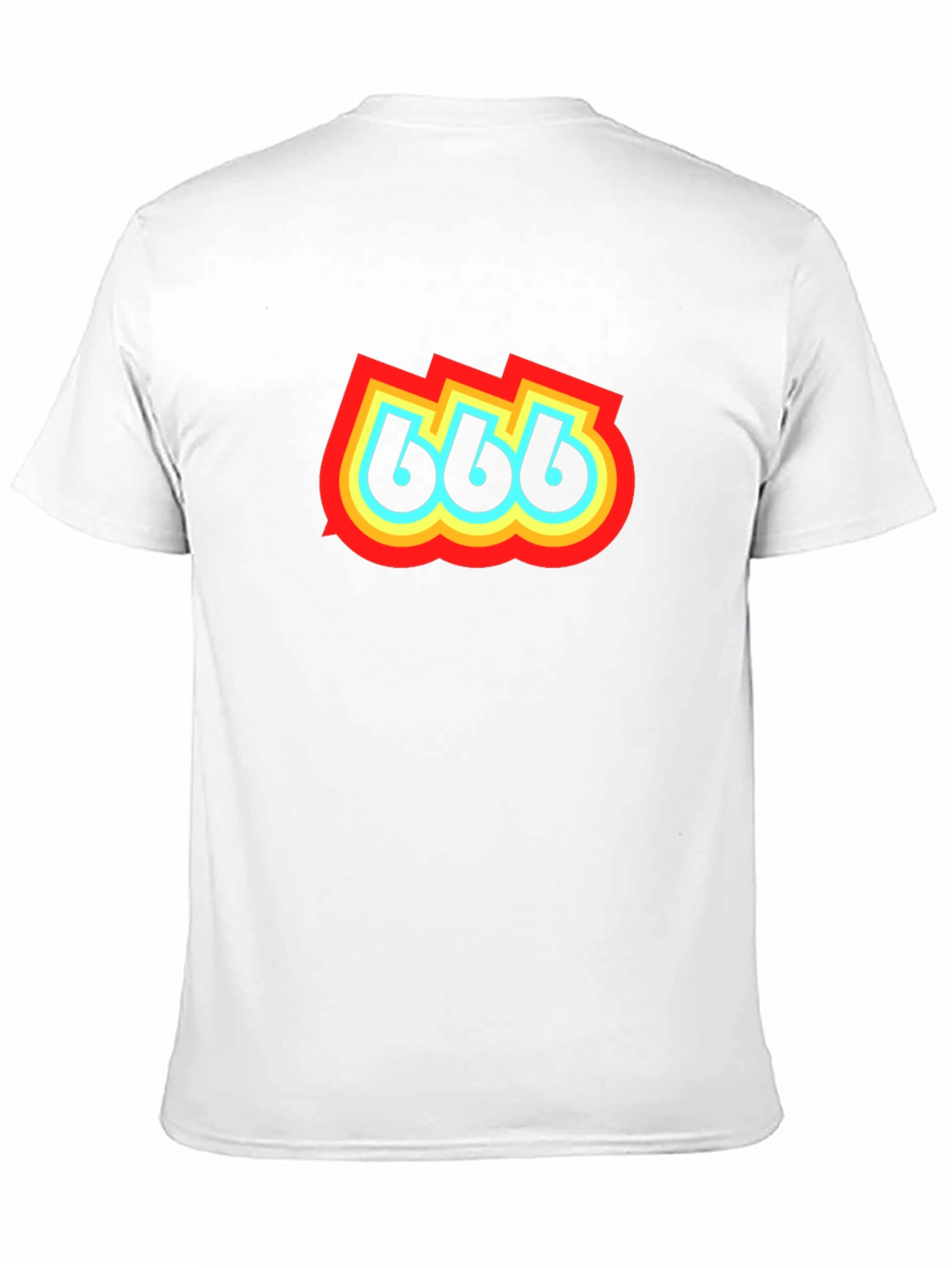 Retro 666 Graphic Print Black T-Shirt