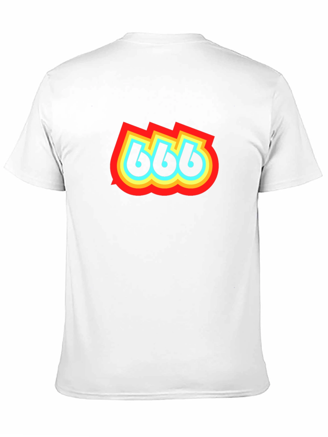 Retro 666 Graphic Print Black T-Shirt