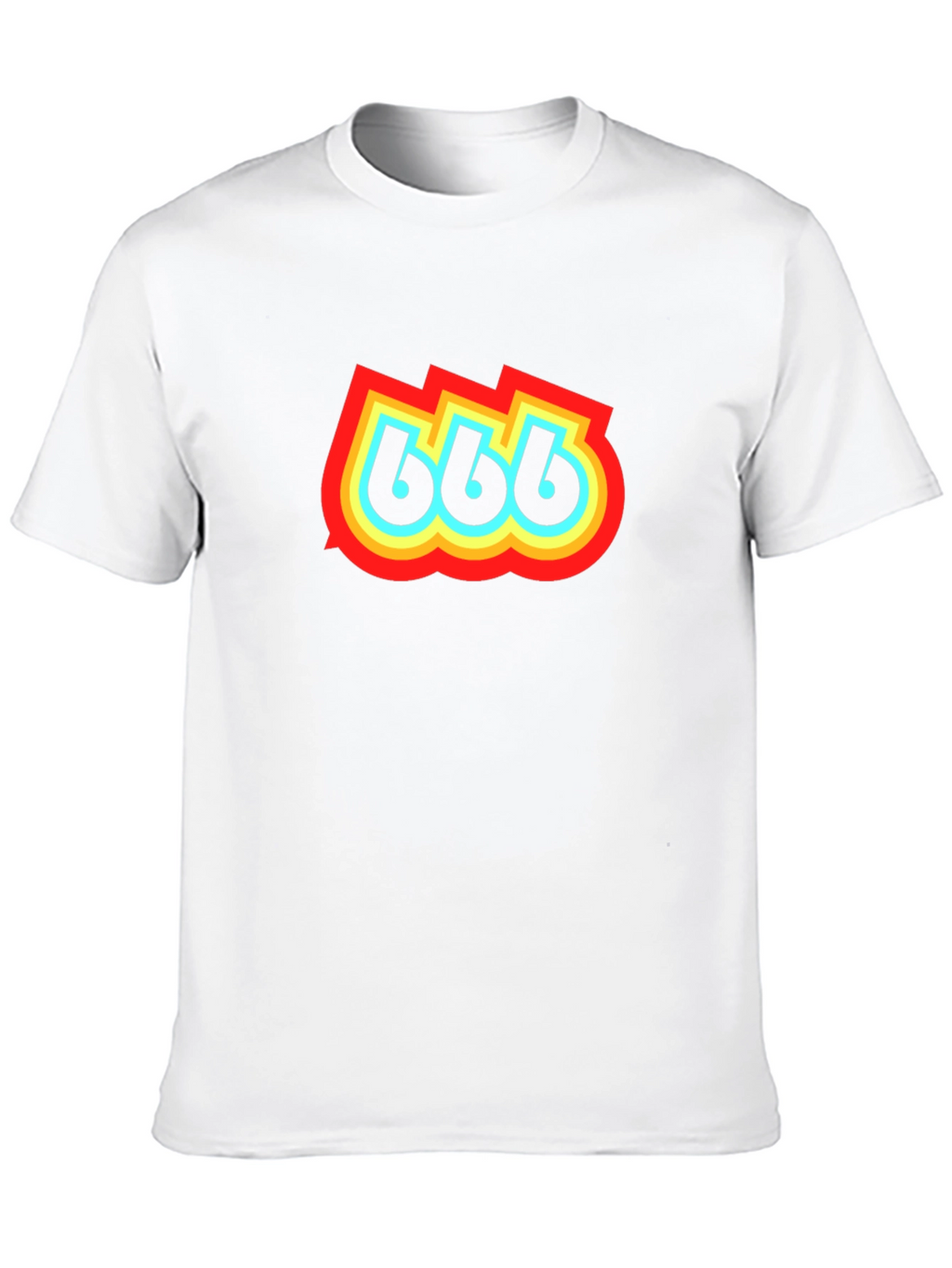 Retro 666 Graphic Print Black T-Shirt