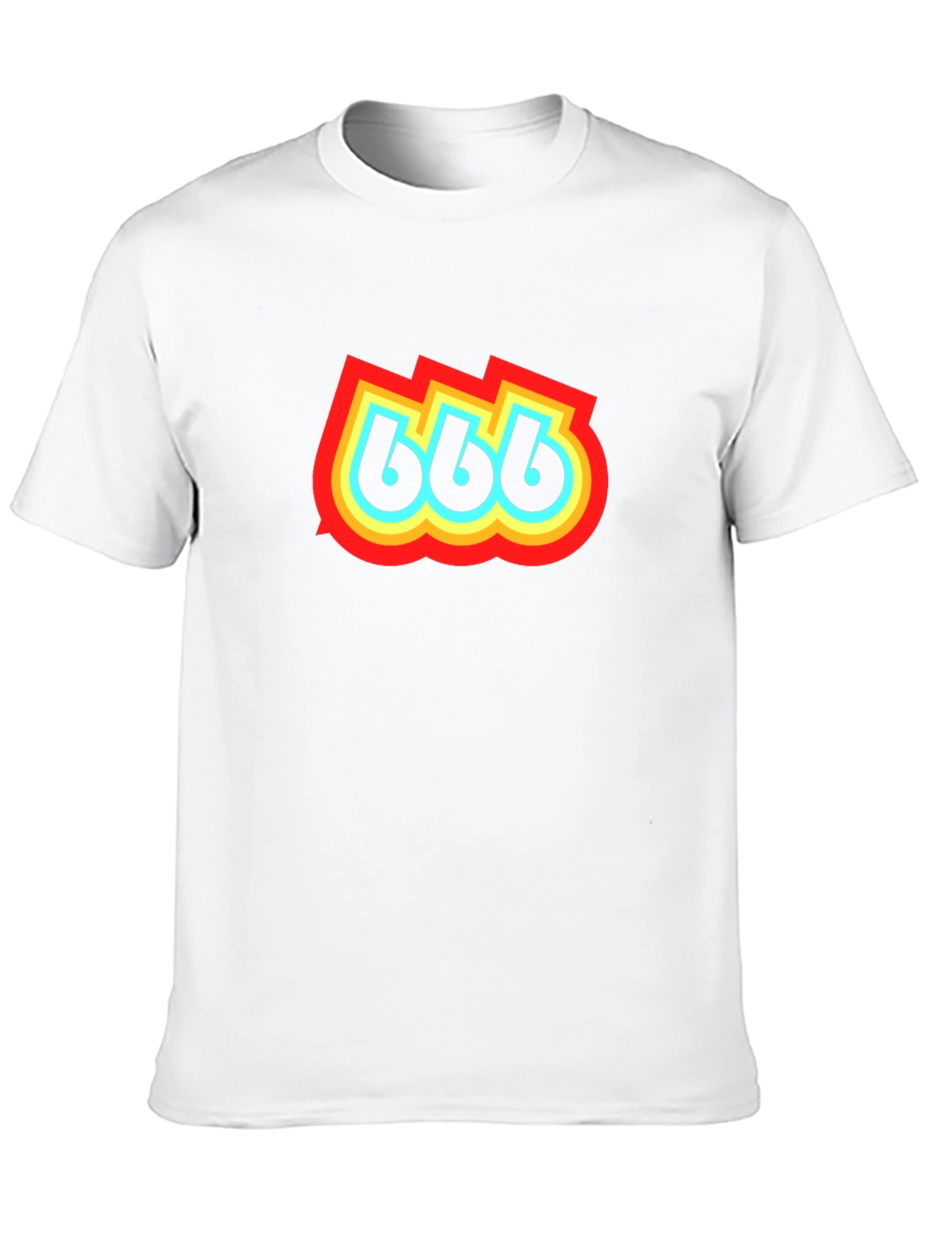 Retro 666 Graphic Print Black T-Shirt