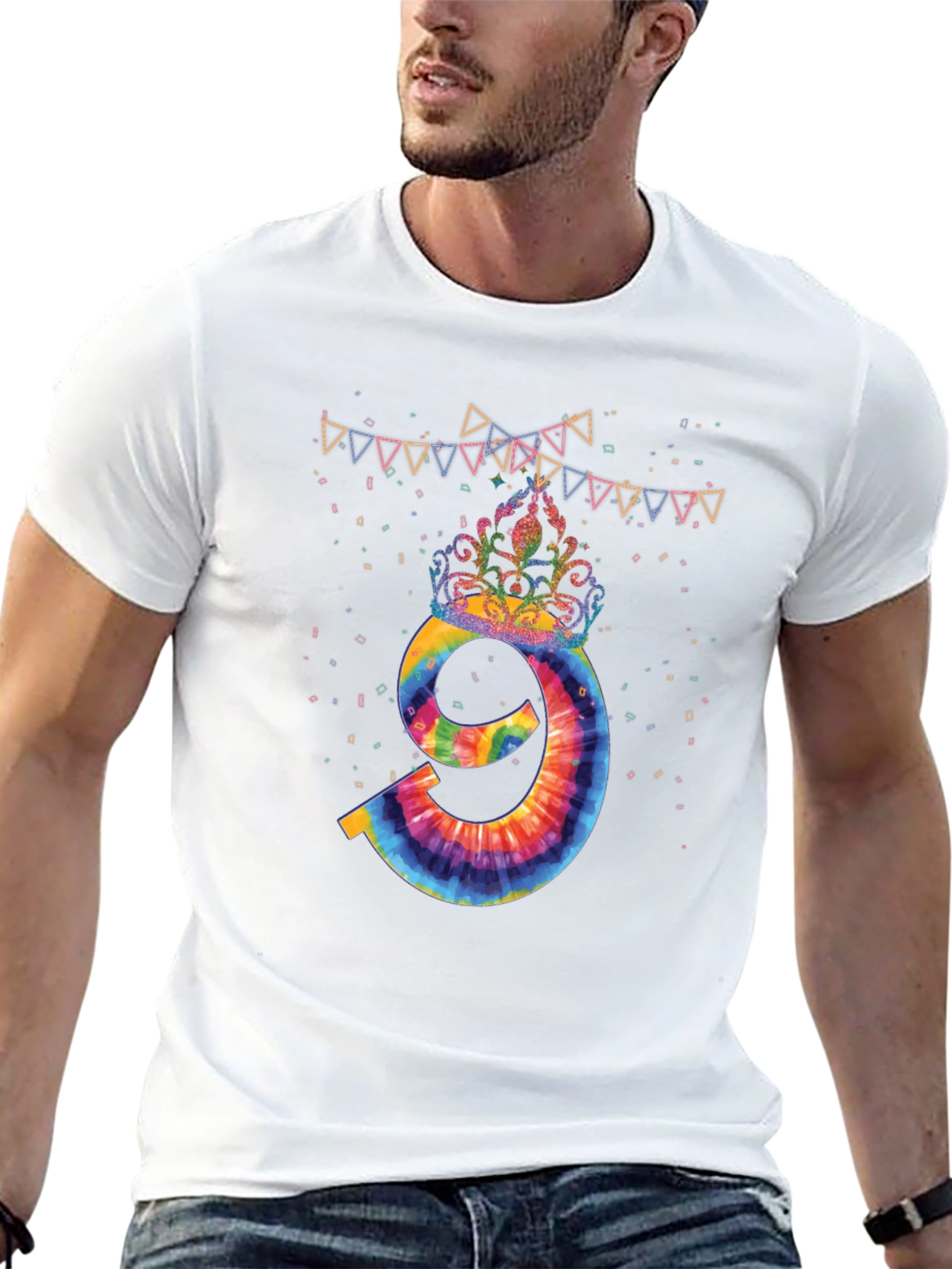 Tie Dye Number 9 Birthday T-Shirt