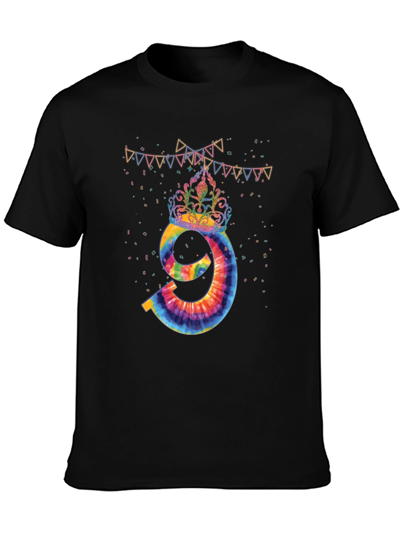 Tie Dye Number 9 Birthday T-Shirt