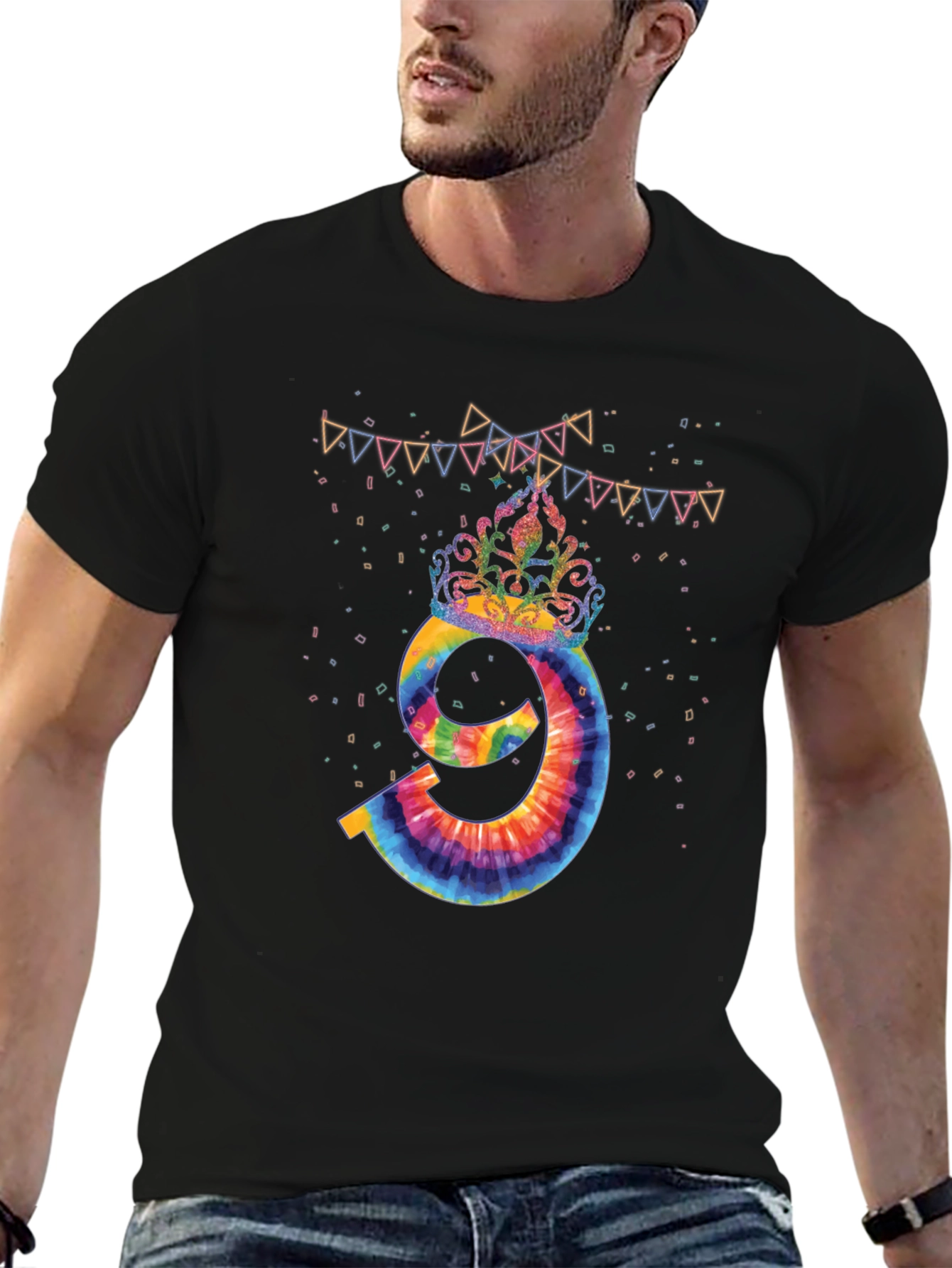 Tie Dye Number 9 Birthday T-Shirt