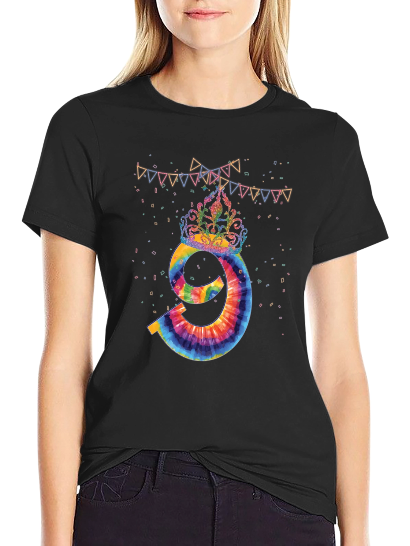Tie Dye Number 9 Birthday T-Shirt
