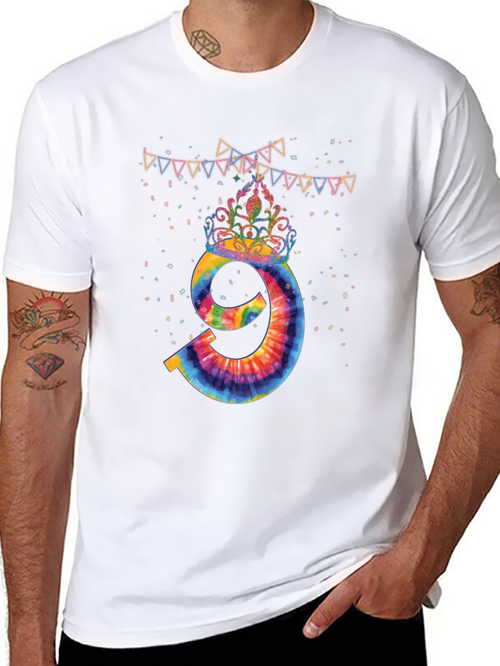 Tie Dye Number 9 Birthday T-Shirt
