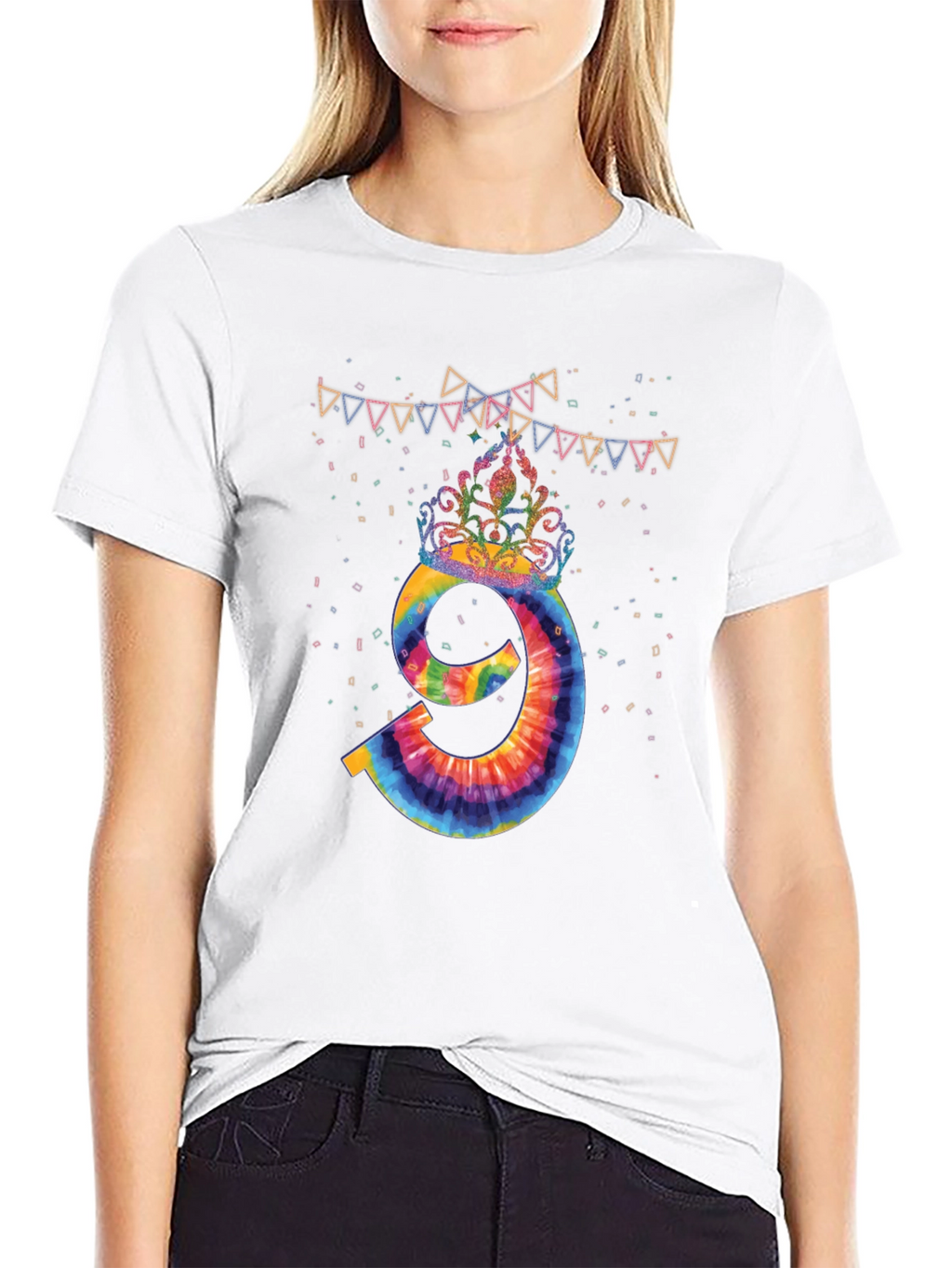 Tie Dye Number 9 Birthday T-Shirt