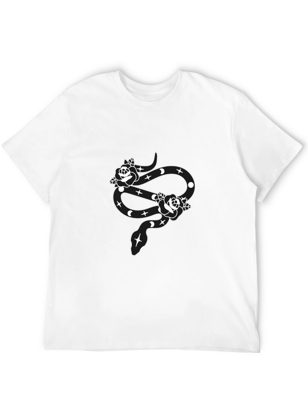 Snake & Roses Graphic Black T-Shirt