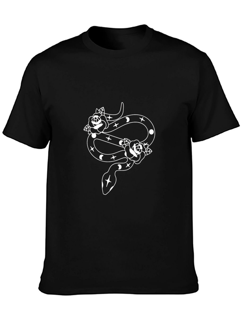 Snake & Roses Graphic Black T-Shirt
