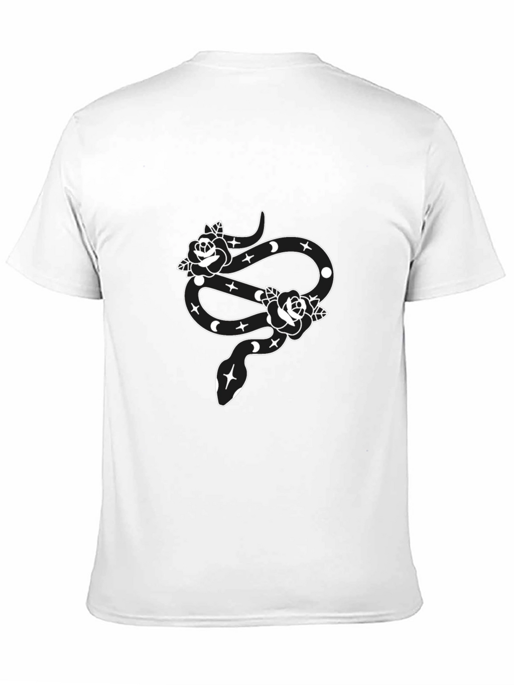 Snake & Roses Graphic Black T-Shirt