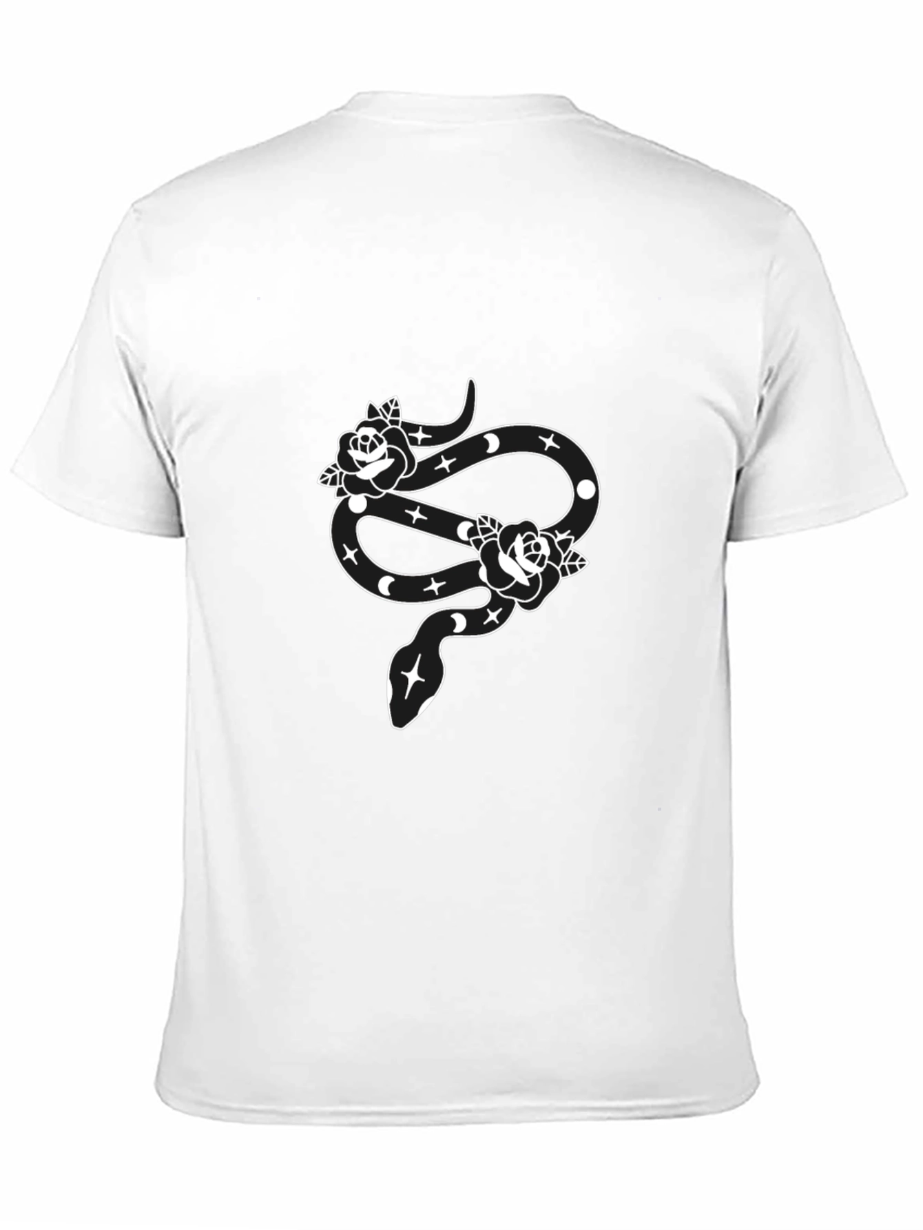Snake & Roses Graphic Black T-Shirt