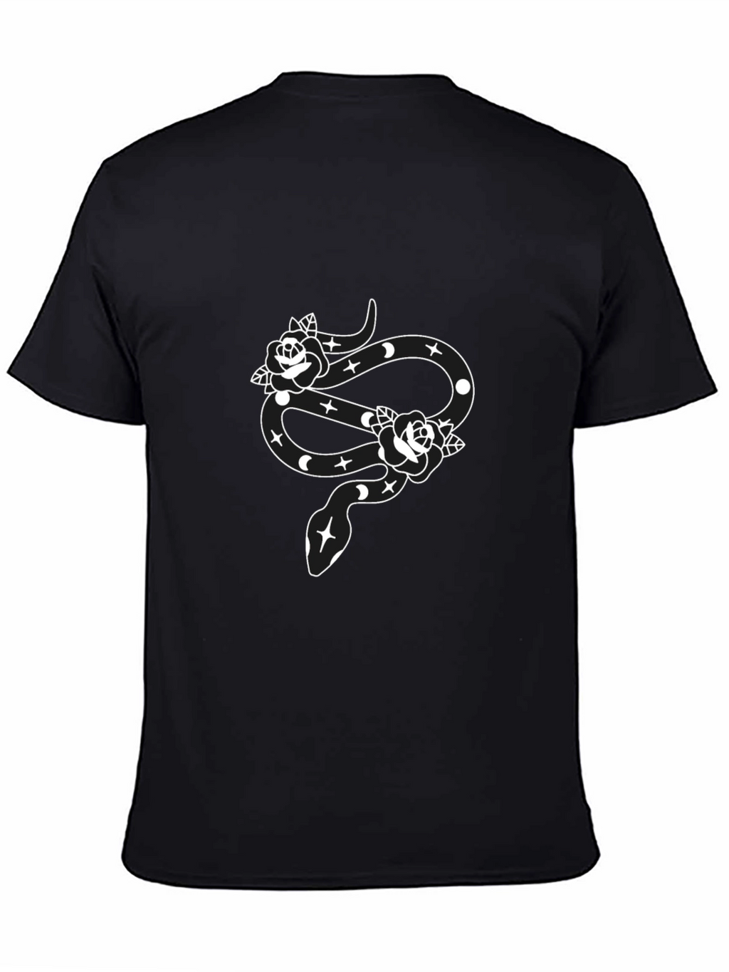 Snake & Roses Graphic Black T-Shirt