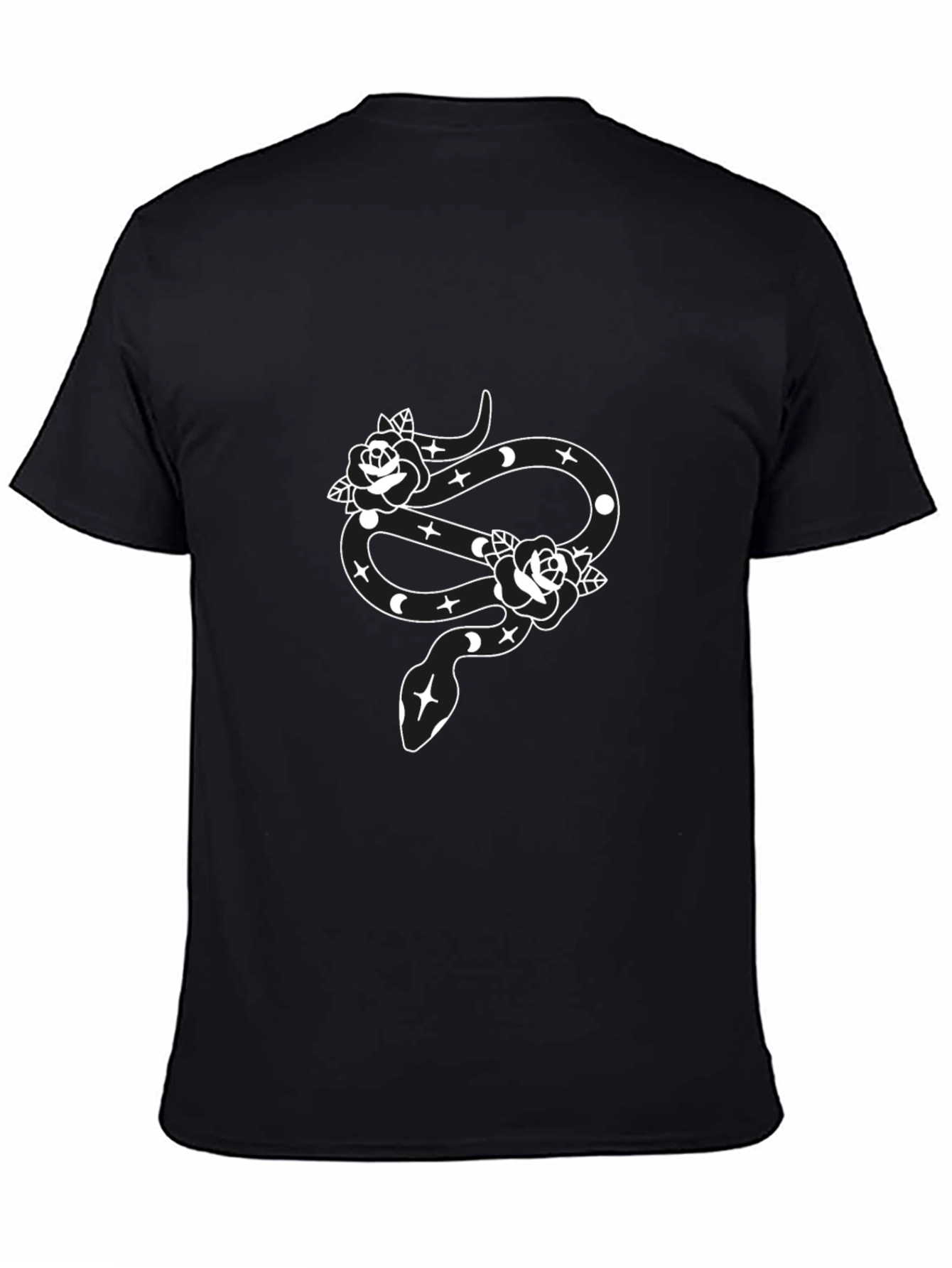 Snake & Roses Graphic Black T-Shirt