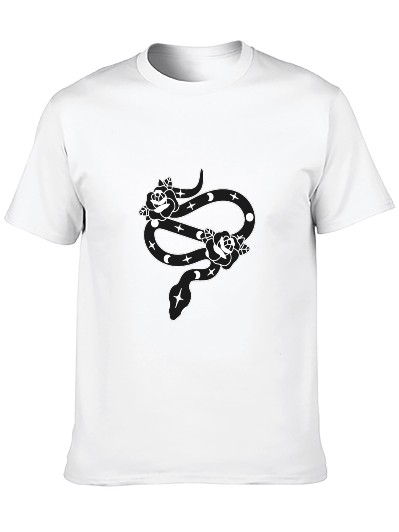 Snake & Roses Graphic Black T-Shirt