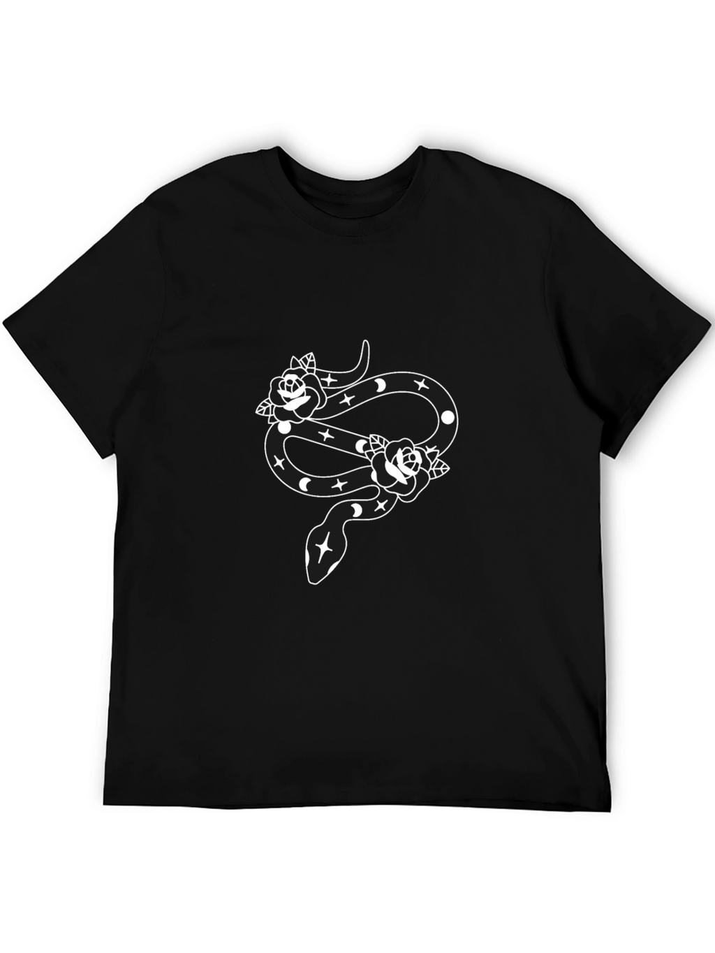 Snake & Roses Graphic Black T-Shirt
