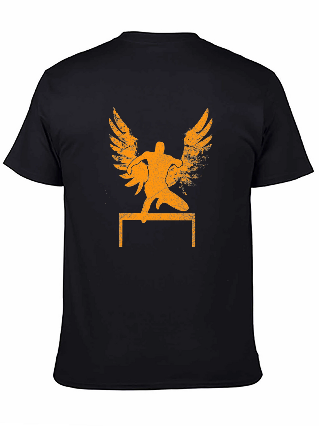 Winged Hurdler Graphic Tee - Sporty Black T-Shirt