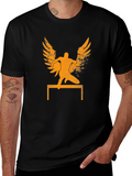 Winged Hurdler Graphic Tee - Sporty Black T-Shirt