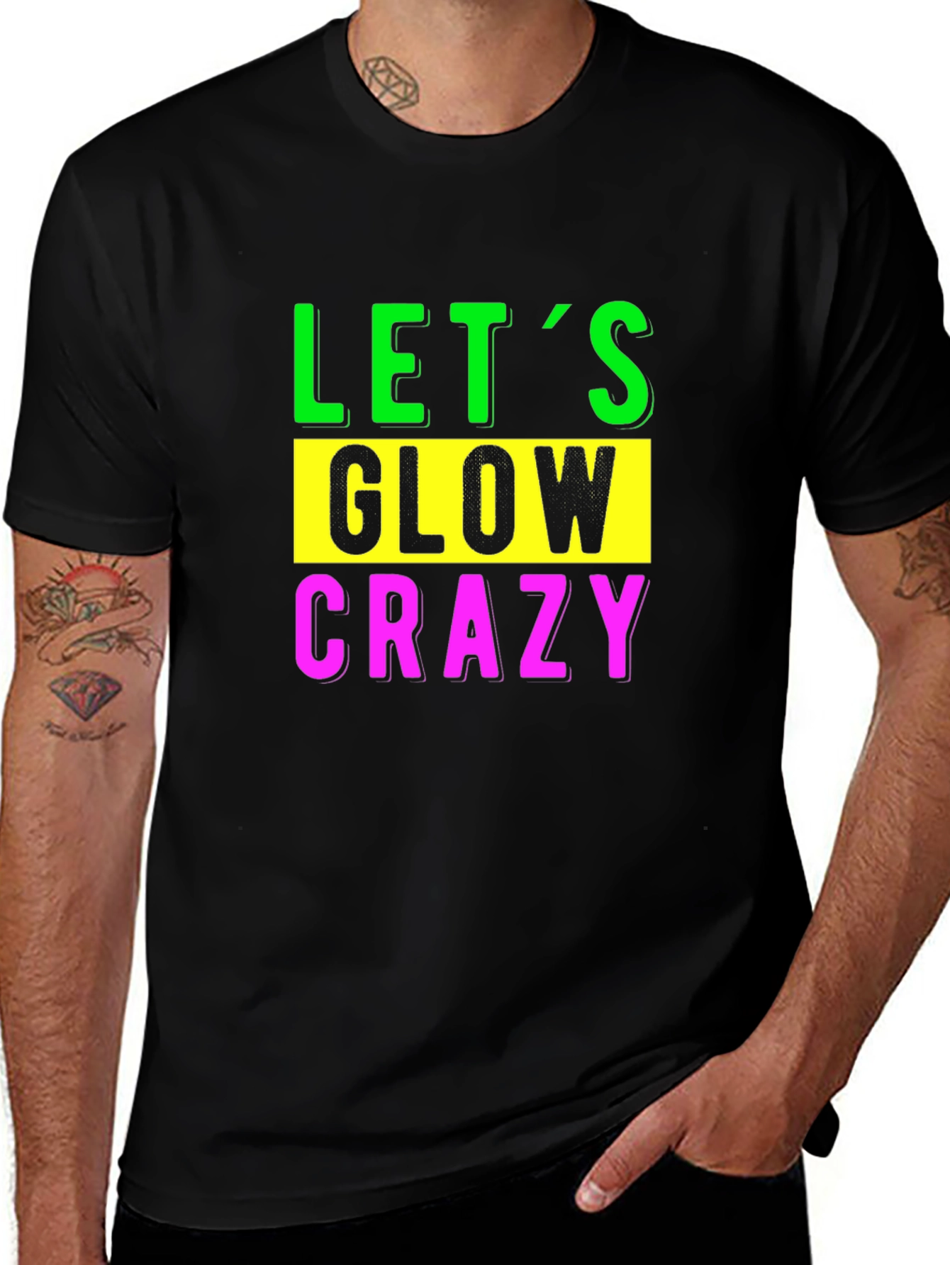 Lets Glow Crazy Black T-Shirt