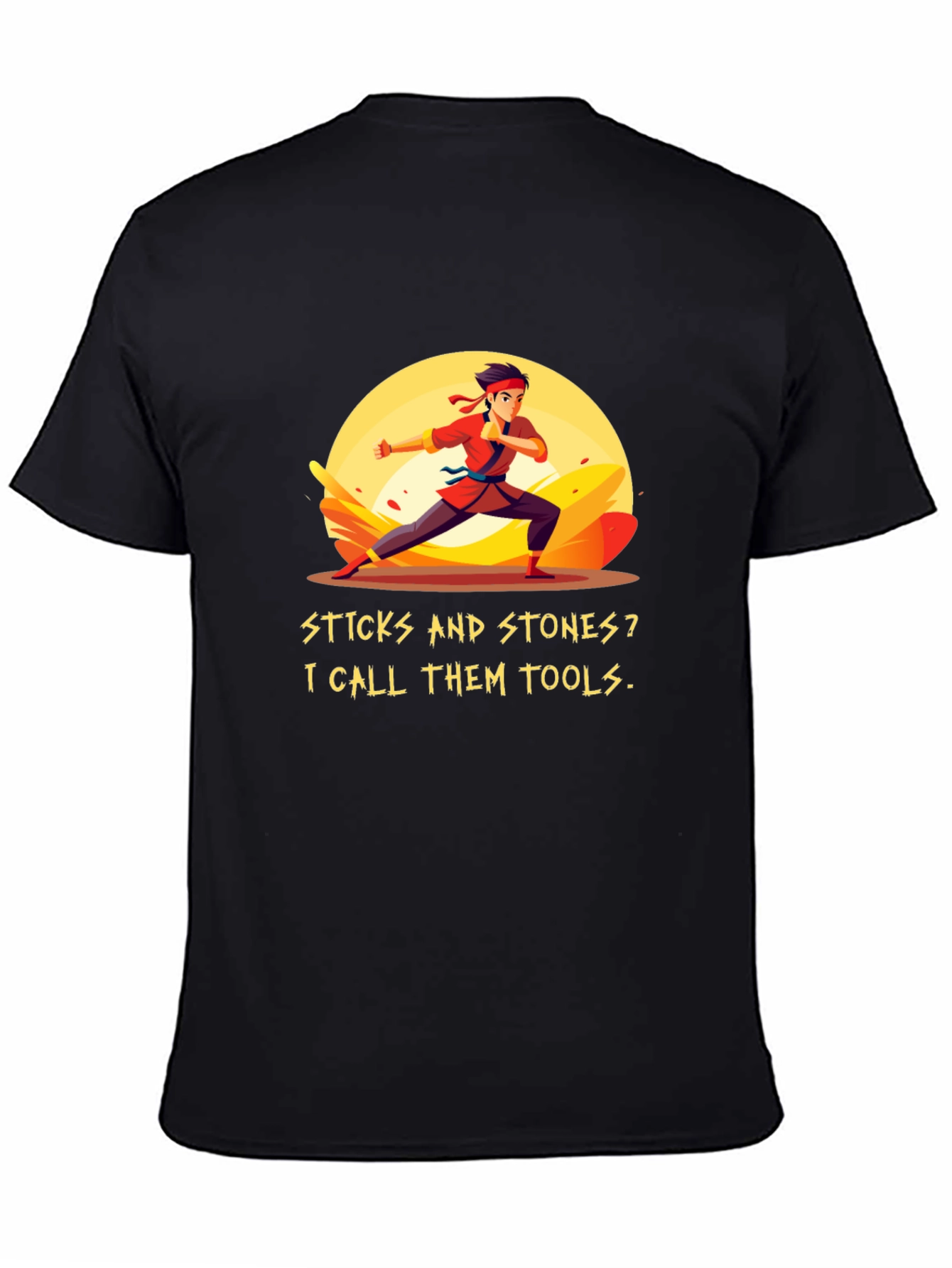 Sticks and Stones T-Shirt - Martial Arts Humor Tee