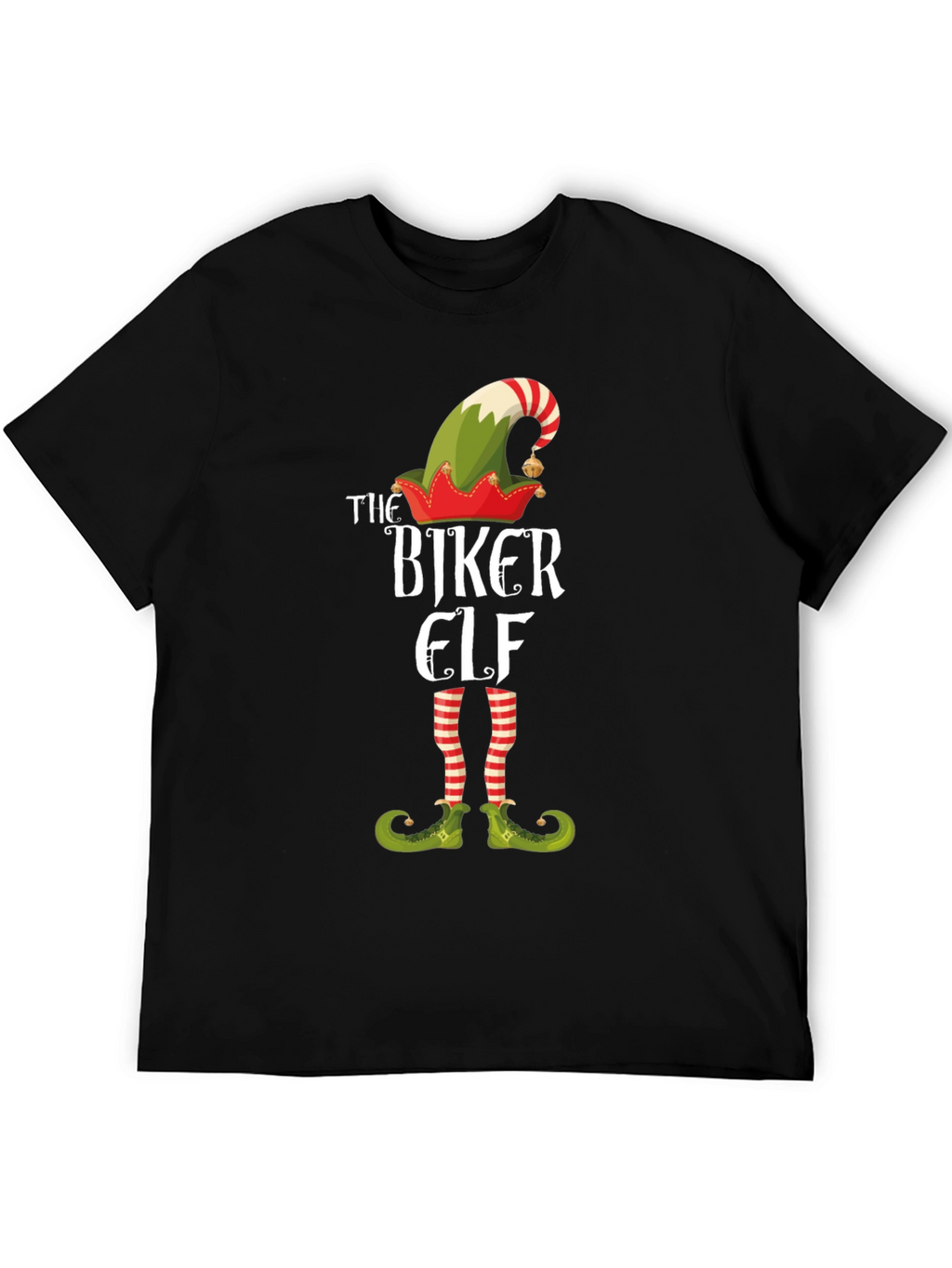The Biker Elf T-Shirt - Holiday Novelty Tee