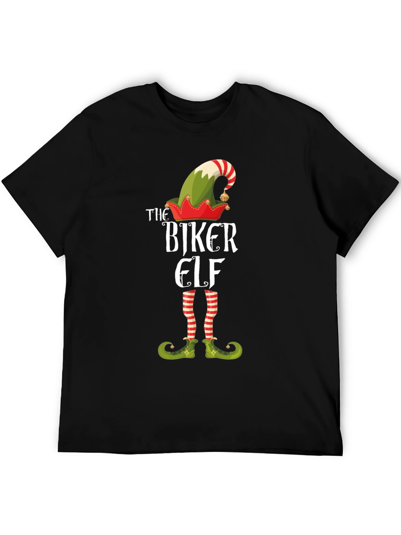 The Biker Elf T-Shirt - Holiday Novelty Tee