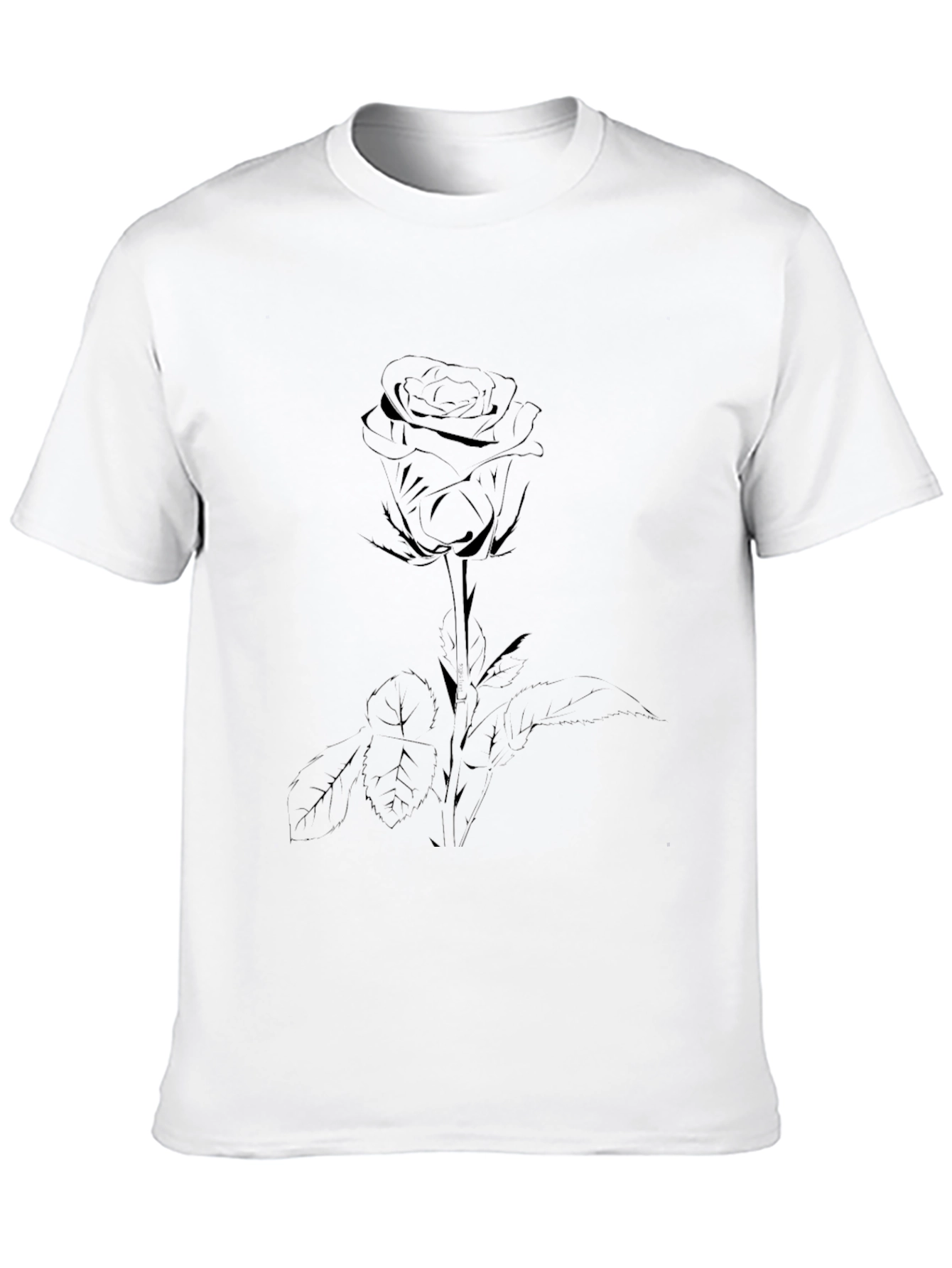 Black Rose Graphic Tee - Modern Floral T-Shirt