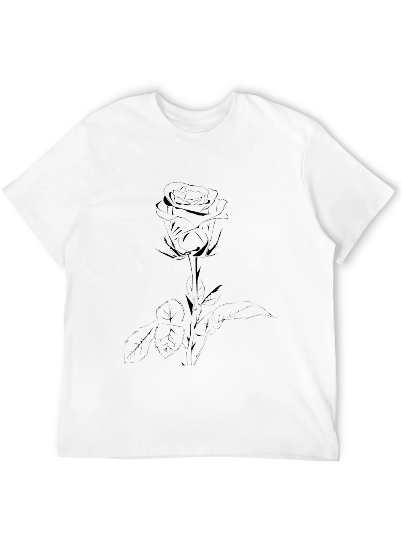 Black Rose Graphic Tee - Modern Floral T-Shirt