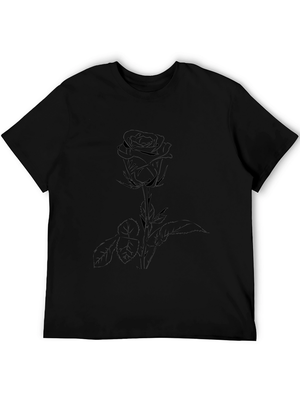 Black Rose Graphic Tee - Modern Floral T-Shirt