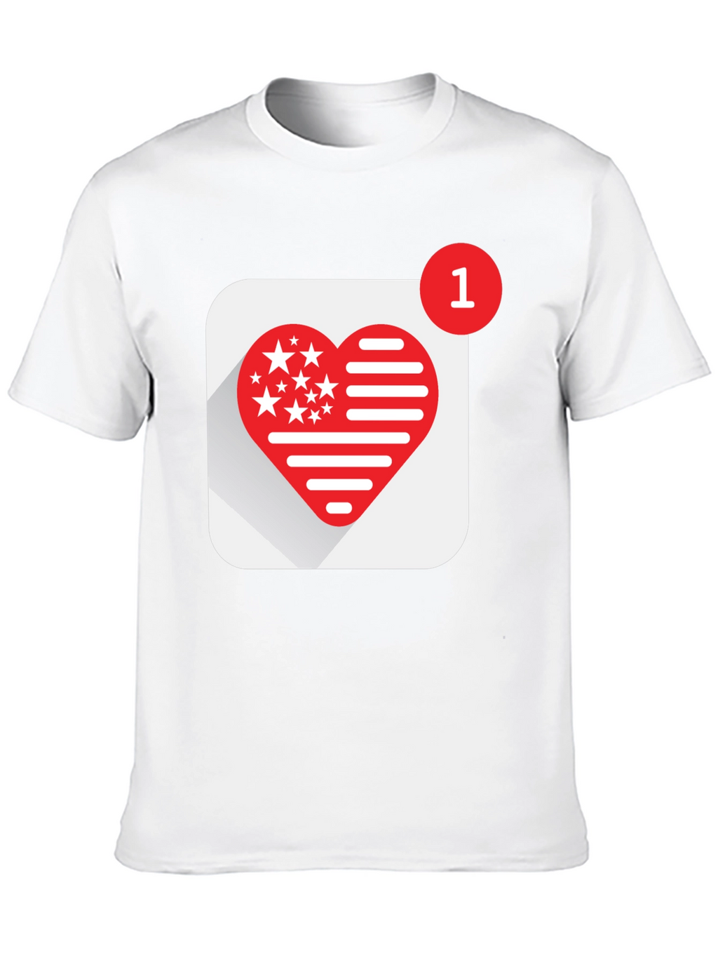 Heart Stars and Stripes Graphic Black T-Shirt