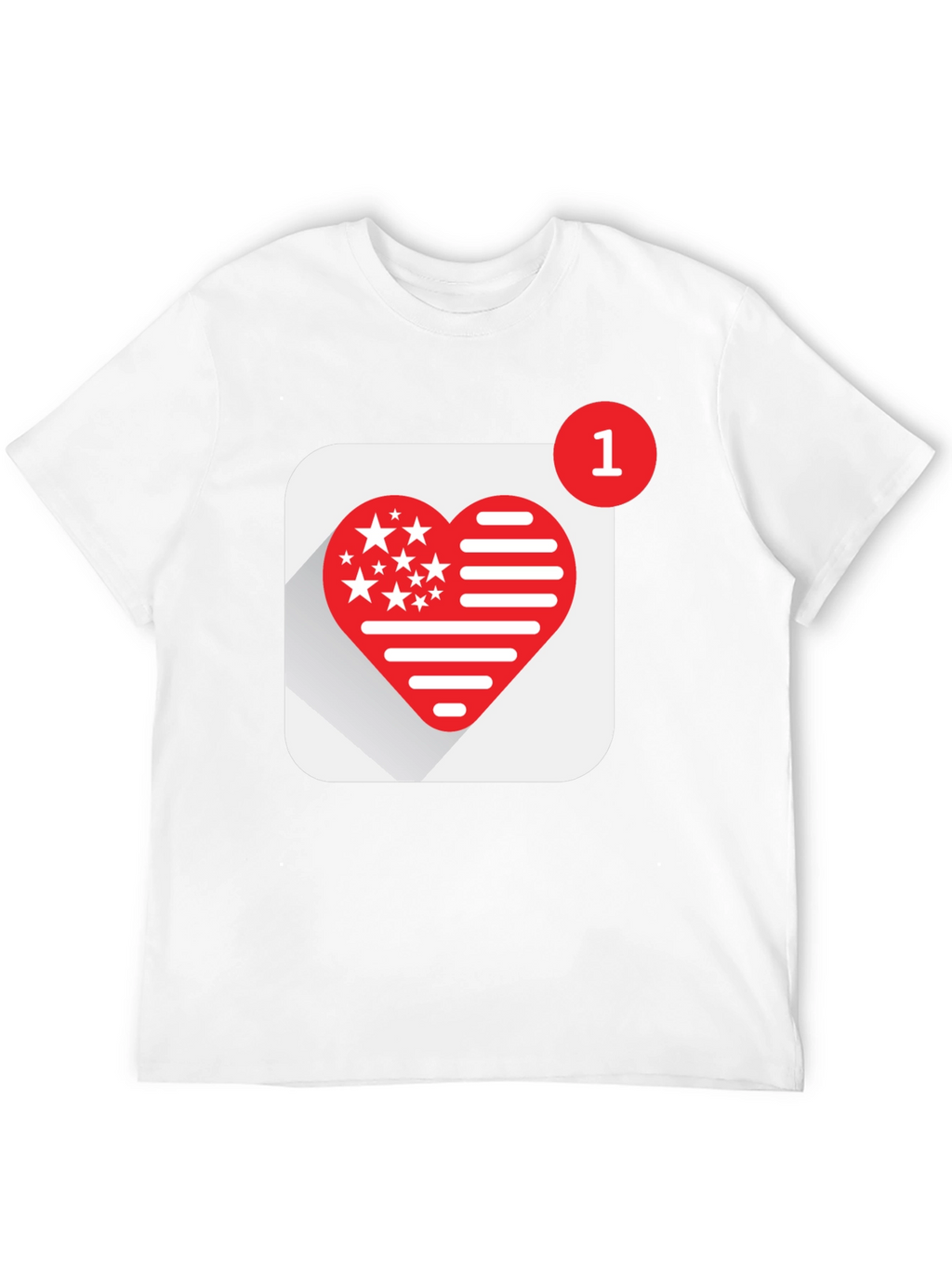 Heart Stars and Stripes Graphic Black T-Shirt